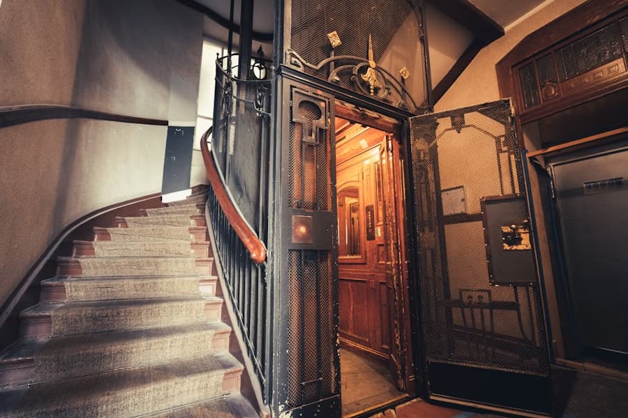 Decorative balcony railing in wrought iron
