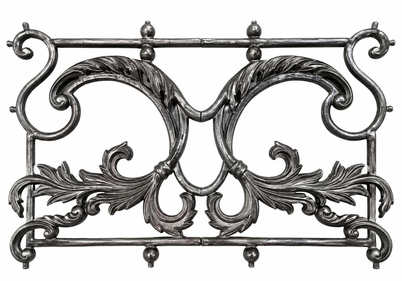 Decorative balcony railing in wrought iron